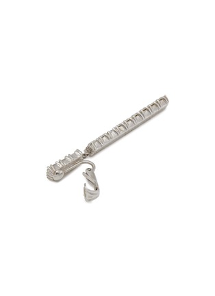 细节 - 点击放大 - LANE CRAWFORD VINTAGE ACCESSORIES - Unsigned Silver Tone Diamante Bar Clip On Earrings