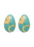 首图 - 点击放大 - LANE CRAWFORD VINTAGE ACCESSORIES - Joan Rivers Gold Tone Turquoise Enamel Diamante Clip On Earrings