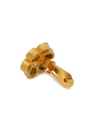 细节 - 点击放大 - LANE CRAWFORD VINTAGE ACCESSORIES - Cadoro Gold Tone Faux Turquoise Earrings