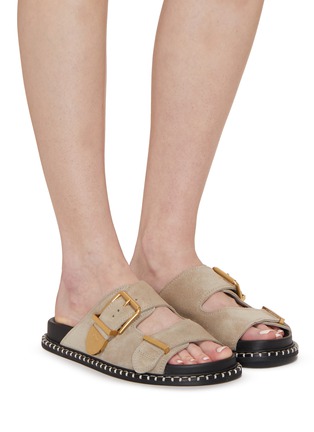 模特儿示范图 - 点击放大 - CHLOÉ - Rebecca Leather Flat Sandals