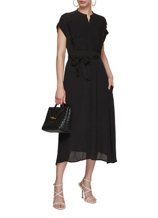 模特儿示范图 - 点击放大 - MARELLA - Fringe Detail Belted Midi Dress