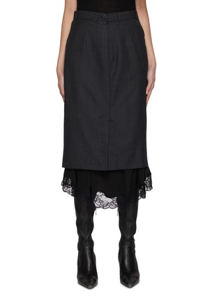 首图 - 点击放大 - BALENCIAGA - 蕾丝条纹半身裙
