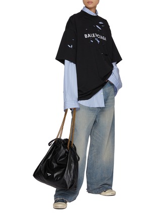 模特儿示范图 - 点击放大 - BALENCIAGA - 破洞长款 T 恤