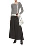 模特儿示范图 - 点击放大 - MO&CO. - Flared Denim Maxi Skirt