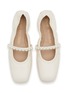 细节 - 点击放大 - STUART WEITZMAN - Goldie Pearl Strap Leather Ballerina Flats