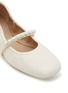 细节 - 点击放大 - STUART WEITZMAN - Goldie Pearl Strap Leather Ballerina Flats