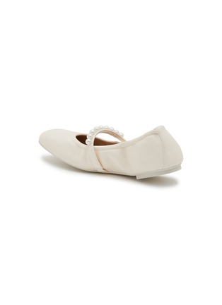  - STUART WEITZMAN - Goldie Pearl Strap Leather Ballerina Flats