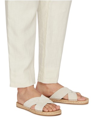 模特儿示范图 - 点击放大 - ERMENEGILDO ZEGNA - Panarea Suede Espadrilles Sandals