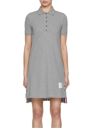 首图 - 点击放大 - THOM BROWNE - Stripe Trim Cotton Polo Dress