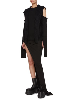 模特儿示范图 - 点击放大 - RICK OWENS - 混纺羊绒连帽马甲