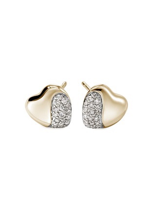 首图 - 点击放大 - JOHN HARDY - Pebble 14K Gold Diamond Heart Stud Earrings