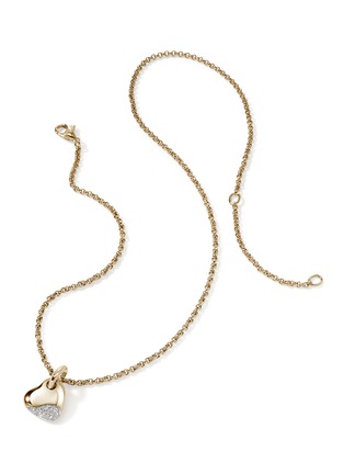 细节 - 点击放大 - JOHN HARDY - Pebble 14K Gold Diamond Heart Pendant Necklace — Size 16-18