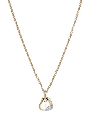 首图 - 点击放大 - JOHN HARDY - Pebble 14K Gold Diamond Heart Pendant Necklace — Size 16-18
