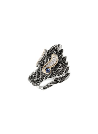 细节 - 点击放大 - JOHN HARDY - Naga 18K Gold Sterling Silver Diamond Sapphire Spinel Ring — Size 9