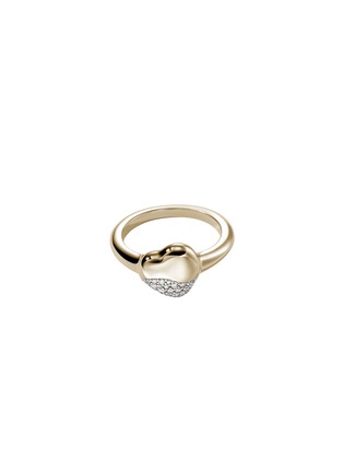 首图 - 点击放大 - JOHN HARDY - Pebble 14K Gold Diamond Heart Ring — Size 6