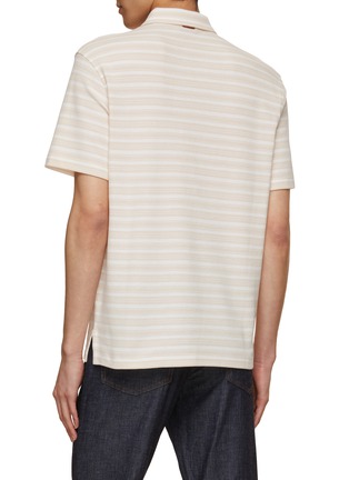 背面 - 点击放大 - ZEGNA - Striped Cotton Polo Shirt