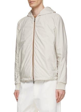 细节 - 点击放大 - ZEGNA - Reversible Hooded Zip Up Blouson Jacket