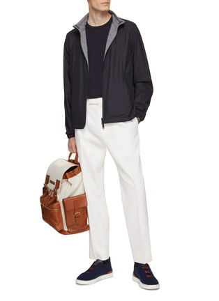 模特儿示范图 - 点击放大 - ZEGNA - Reversible Zip Up Blouson Jacket