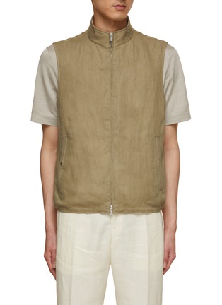 首图 - 点击放大 - ZEGNA - Zip Up Linen Vest