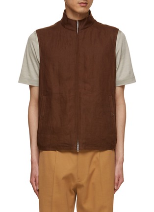 首图 - 点击放大 - ZEGNA - Zip Up Linen Vest