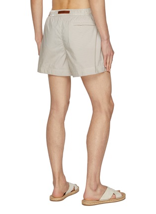 背面 - 点击放大 - ZEGNA - Striped Elasticated Drawstring Waist Swim Shorts