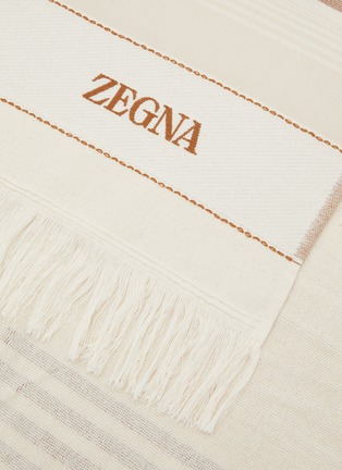 细节 –点击放大 - ZEGNA - Stripes Cotton Beach Towel