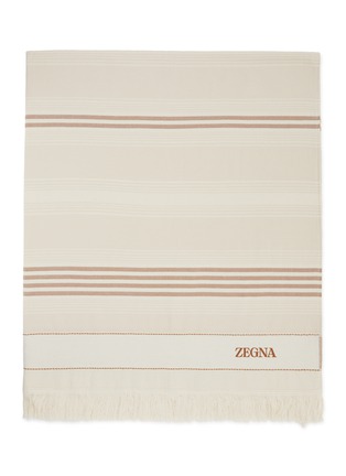 首图 –点击放大 - ZEGNA - Stripes Cotton Beach Towel