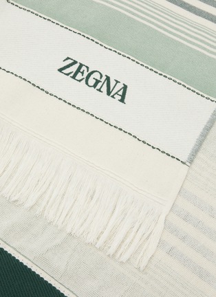 细节 –点击放大 - ZEGNA - Stripes Cotton Beach Towel