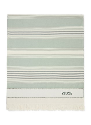 首图 –点击放大 - ZEGNA - Stripes Cotton Beach Towel