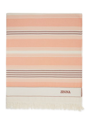 首图 –点击放大 - ZEGNA - Stripes Cotton Beach Towel