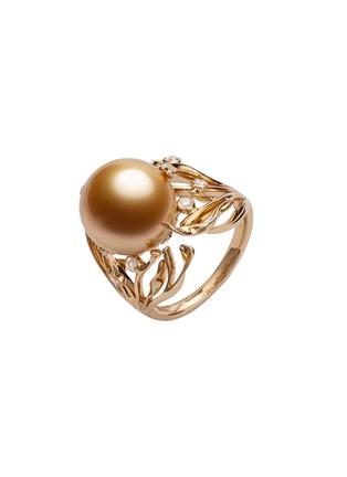 首图 - 点击放大 - JEWELMER - La Mer en Majesté 18K Gold Golden South Sea Pearl Diamond Ring — Size 52