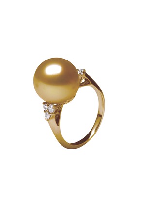 首图 - 点击放大 - JEWELMER - Les Classiques 18K Gold Golden South Sea Pearl Diamond Ring — Size 52