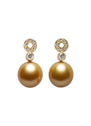 首图 - 点击放大 - JEWELMER - Bollicine 18K Gold Golden South Sea Pearl Diamond Earrings