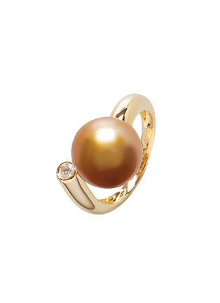 首图 - 点击放大 - JEWELMER - Comète 18K Gold Golden South Sea Pearl Diamond Ring — Size 52