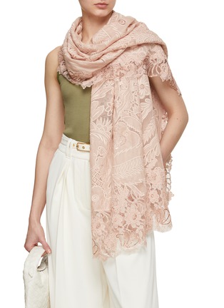 模特儿示范图 - 点击放大 - JANAVI - Carnation Cashmere Scarf