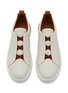 细节 - 点击放大 - ERMENEGILDO ZEGNA - Triple Stitch Leather Low Top Sneakers