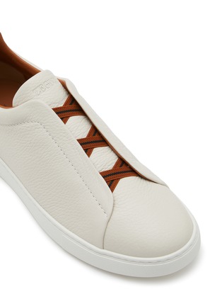 细节 - 点击放大 - ERMENEGILDO ZEGNA - Triple Stitch Leather Low Top Sneakers