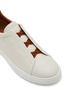 细节 - 点击放大 - ERMENEGILDO ZEGNA - Triple Stitch Leather Low Top Sneakers