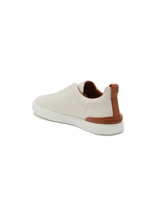  - ERMENEGILDO ZEGNA - Triple Stitch Leather Low Top Sneakers