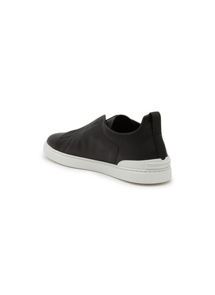  - ERMENEGILDO ZEGNA - Triple Stitch Leather Low Top Sneakers