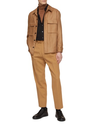 模特儿示范图 - 点击放大 - ZEGNA - Cashmere Cotton Shirt
