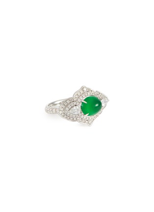 首图 - 点击放大 - EMMAR - 18K White Gold Diamond Jade Ring — HK 14.5