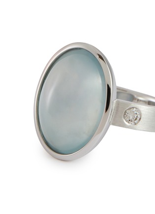 细节 - 点击放大 - EMMAR - 18K White Gold Diamond Jade Ring — HK 14.5