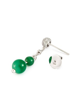 细节 - 点击放大 - EMMAR - 18K White Gold Diamond Jade Drop Earrings