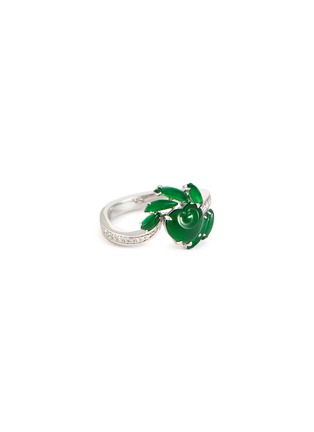 首图 - 点击放大 - EMMAR - 18K White Gold Diamond Jade Ring — HK 14.5