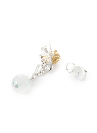 细节 - 点击放大 - EMMAR - Jade Diamond 18K White & Yellow Gold Earrings