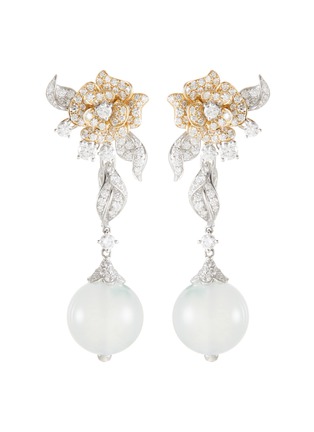 首图 - 点击放大 - EMMAR - Jade Diamond 18K White & Yellow Gold Earrings