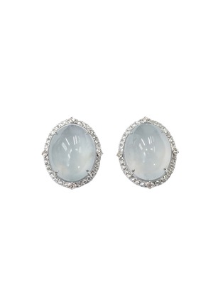 首图 - 点击放大 - EMMAR - 18K White Gold Diamond Jade Earrings