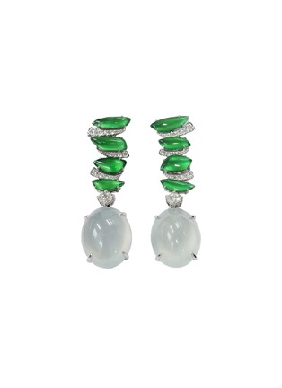 首图 - 点击放大 - EMMAR - 18K White Gold Diamond Jade Earrings