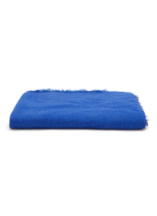 首图 –点击放大 - MAISON DE VACANCES - Crumpled Washed Linen Throw — Cobalt/Indigo